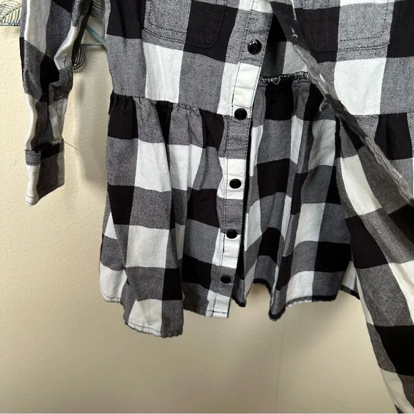 Ralph Lauren black & white buffalo plaid flannel dress 2T - Picture 2 of 9